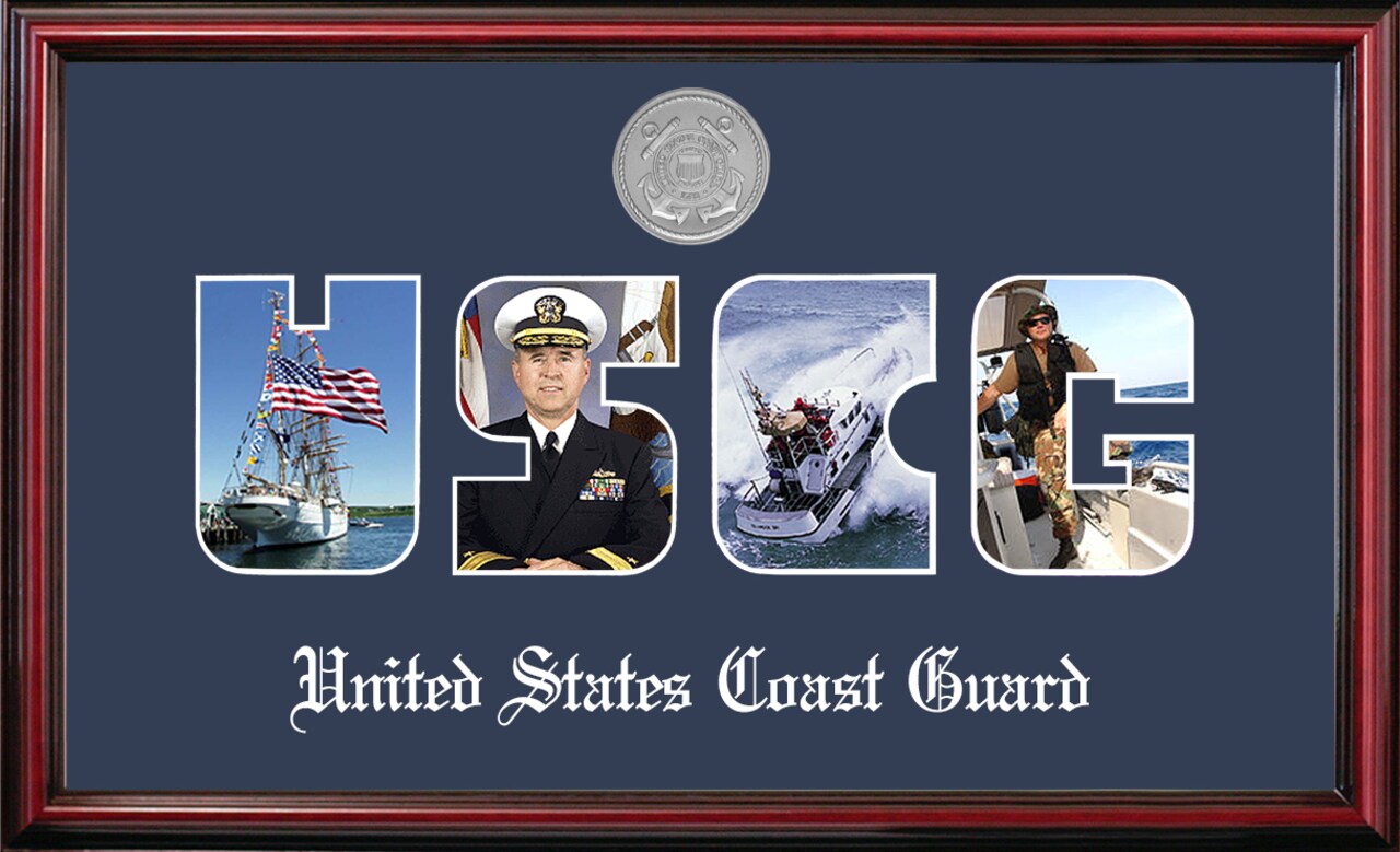 Patriot Frames Coast Guard Collage Photo Petite Frame with Silver Medallion
